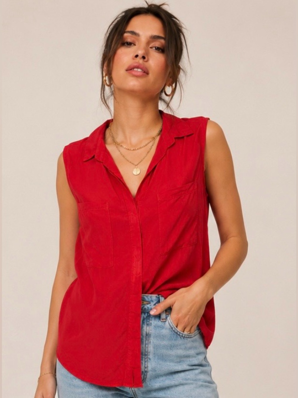 Bella Dahl sleeveless cozy blouse